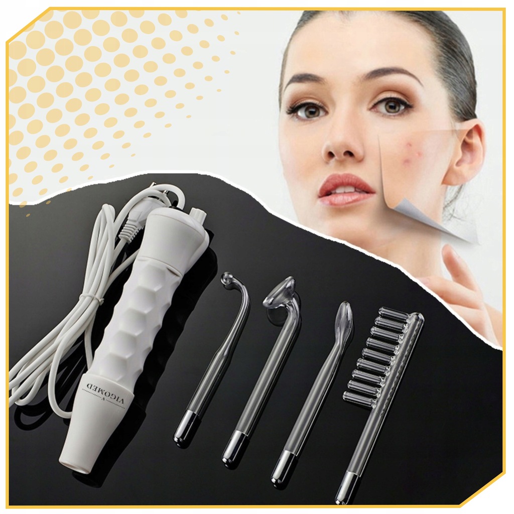DERMA WAND PRO darsonval 4 elektrody peloty najmocniejszy do skóry twarzy Kod producenta Derma wand XXL - Mikroprądy - Darsonval